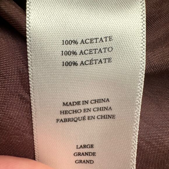 Rails Andrea Crinkle Silky Button Up Nutmeg Brown Long Sleeve Shirt L - Picture 8 of 8